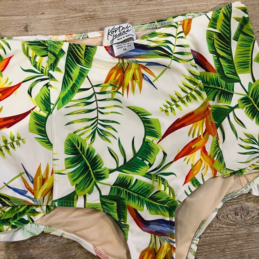Kortni Jeane Tropical Leaf Swim Bottoms